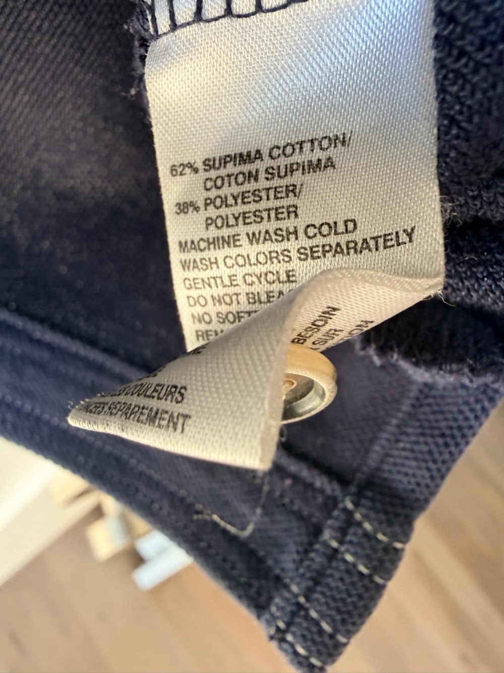 Tommy Bahama Blue Polo Shirt with Subtle Dark Trim - Picture 7 of 7